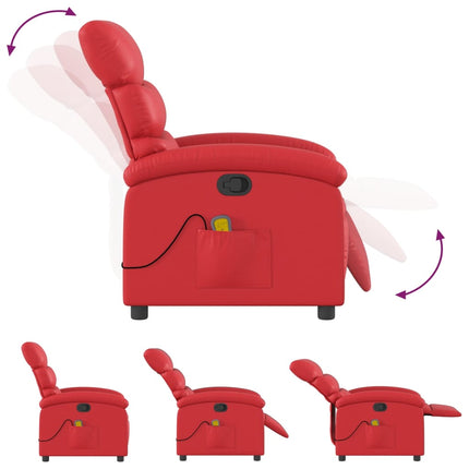 Massagefåtölj röd konstläder