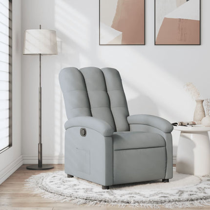 Reclinerfåtölj ljusgrå tyg