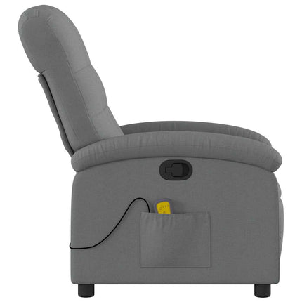 Massagefåtölj mörkgrå tyg