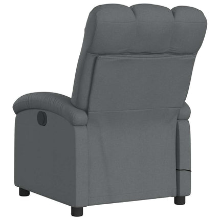 Massagefåtölj mörkgrå tyg