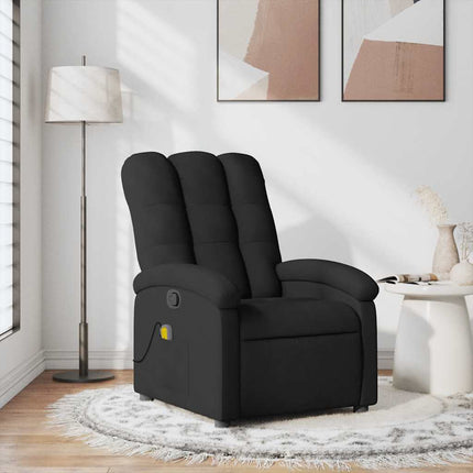 Massagefåtölj svart tyg