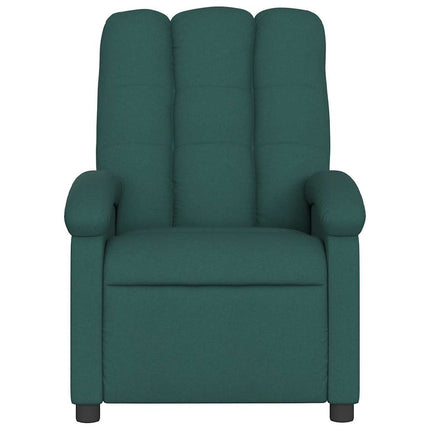 Massagefåtölj mörkgrön tyg