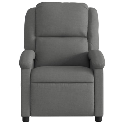 Massagefåtölj mörkgrå tyg