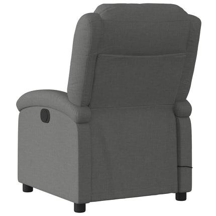 Massagefåtölj mörkgrå tyg