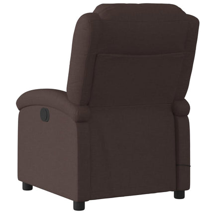 Massagefåtölj mörkbrun tyg