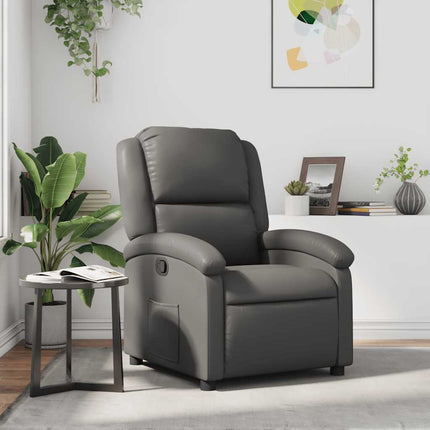 Reclinerfåtölj grå konstläder