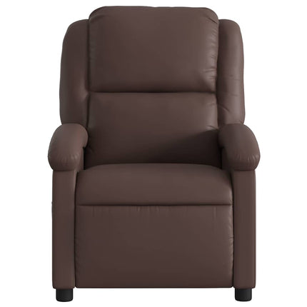Massagefåtölj brun konstläder