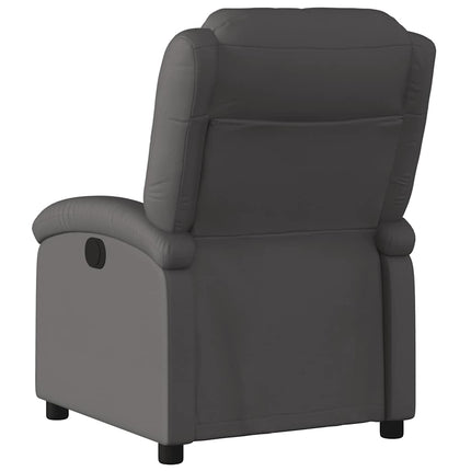 Reclinerfåtölj grå äkta läder