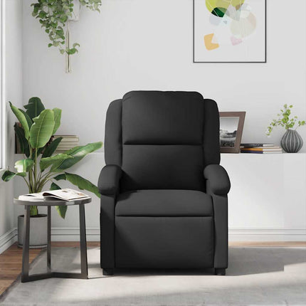 Massagefåtölj svart äkta läder