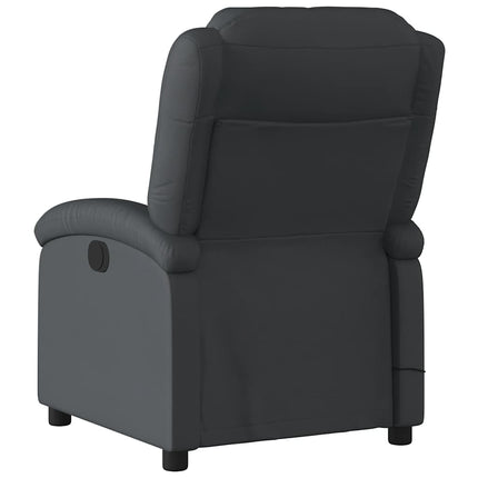 Massagefåtölj svart äkta läder