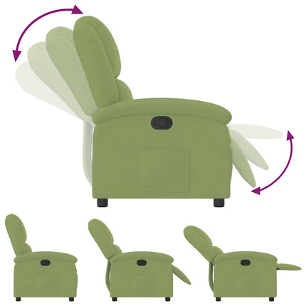 Reclinerfåtölj ljusgrön sammet