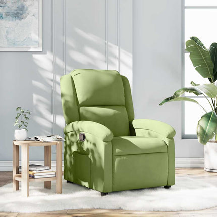 Reclinerfåtölj ljusgrön sammet
