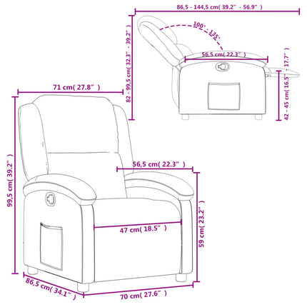 Reclinerfåtölj rosa sammet