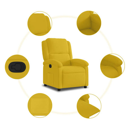 Reclinerfåtölj gul sammet