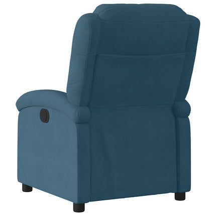 Reclinerfåtölj blå sammet