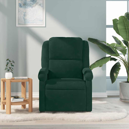 Massagefåtölj mörkgrön sammet