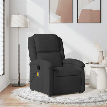 Massagefåtölj svart sammet
