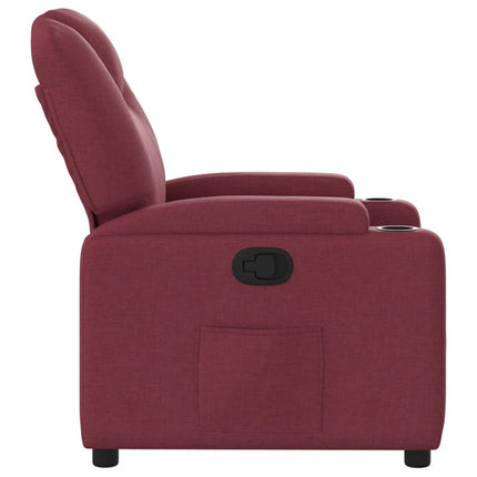 Reclinerfåtölj vinröd tyg