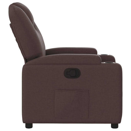 Reclinerfåtölj mörkbrun tyg