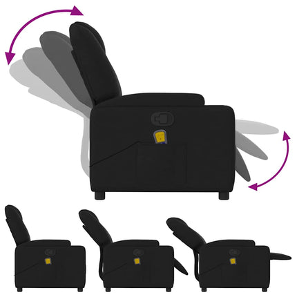 Massagefåtölj svart tyg