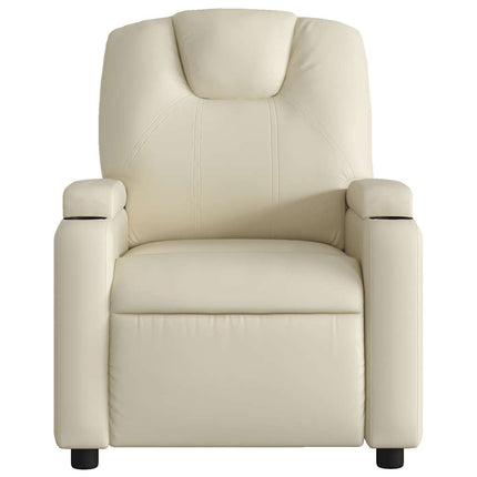 Reclinerfåtölj gräddvit konstläder