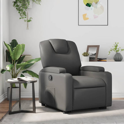 Reclinerfåtölj grå konstläder