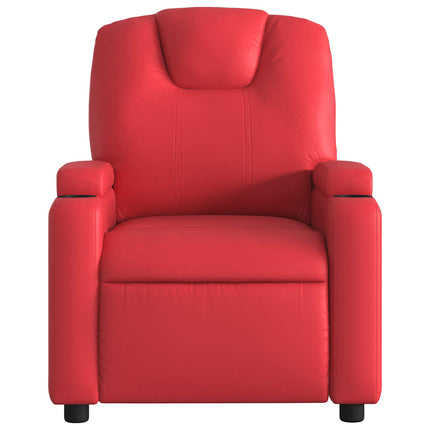Reclinerfåtölj röd konstläder