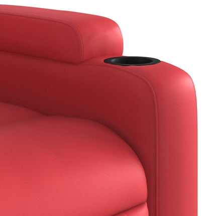 Reclinerfåtölj röd konstläder