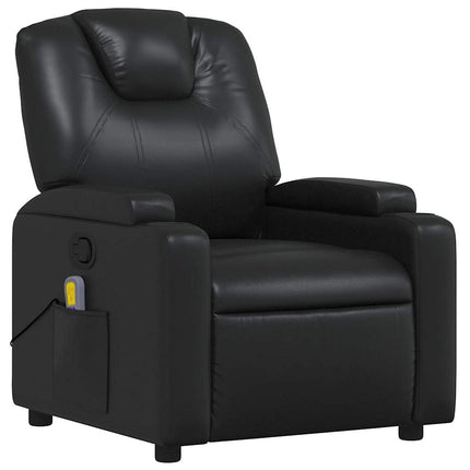 Massagefåtölj svart konstläder