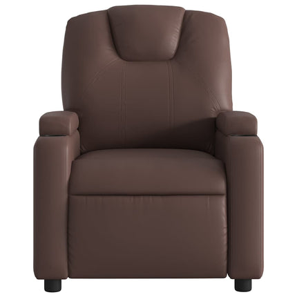 Massagefåtölj brun konstläder