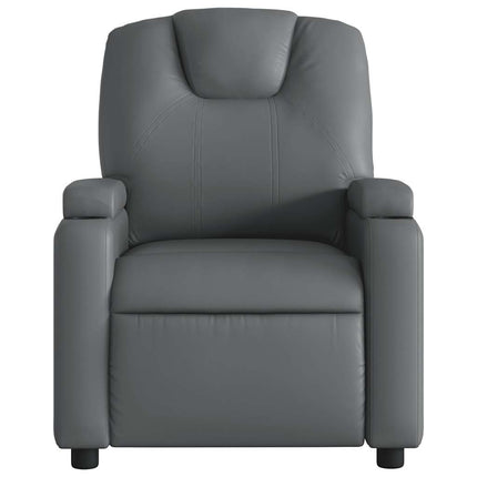Massagefåtölj grå konstläder