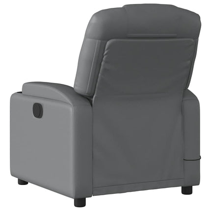 Massagefåtölj grå konstläder