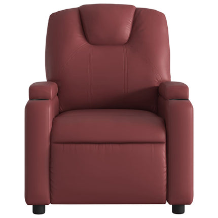Massagefåtölj vinröd konstläder