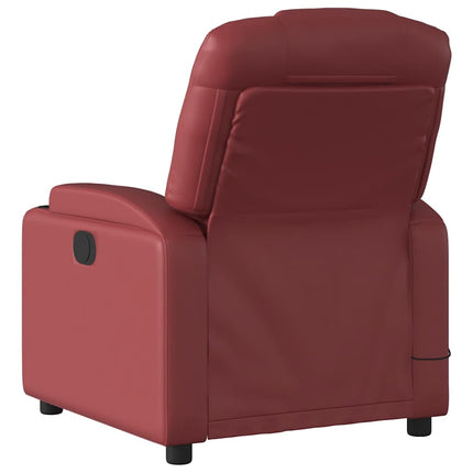 Massagefåtölj vinröd konstläder