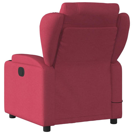 Massagefåtölj vinröd tyg
