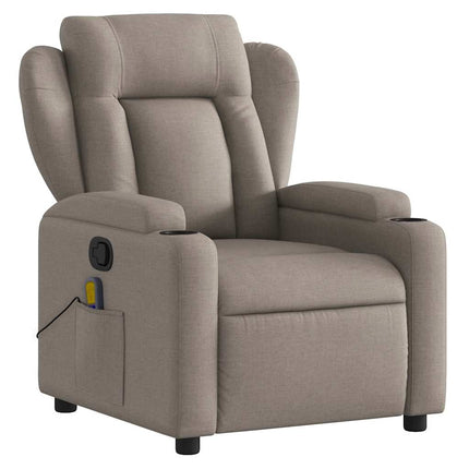 Massagefåtölj taupe tyg