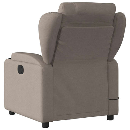 Massagefåtölj taupe tyg