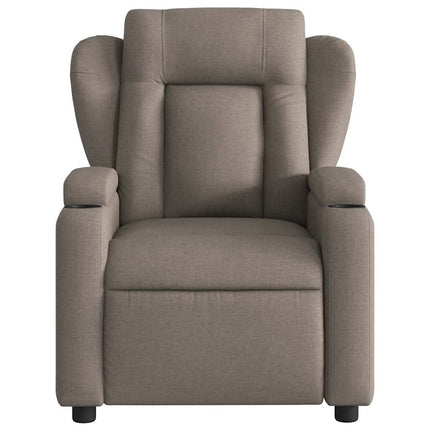 Massagefåtölj taupe tyg