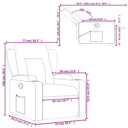Reclinerfåtölj brun konstläder