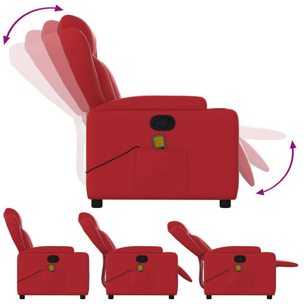 Massagefåtölj röd konstläder