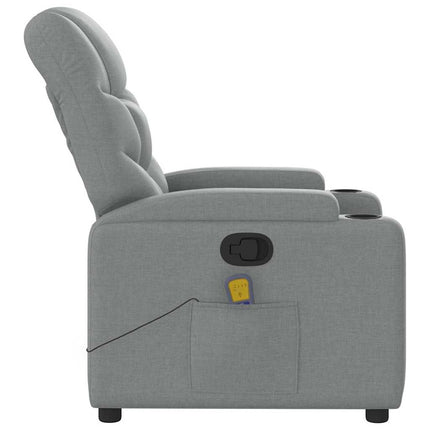 Massagefåtölj ljusgrå tyg