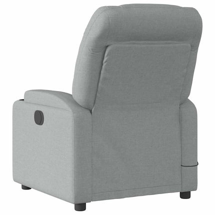 Massagefåtölj ljusgrå tyg