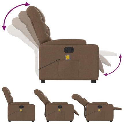 Massagefåtölj brun tyg