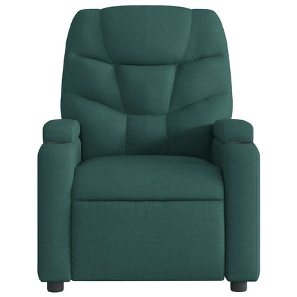 Massagefåtölj mörkgrön tyg