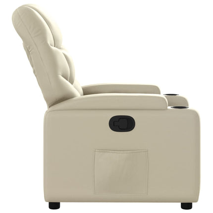 Reclinerfåtölj gräddvit konstläder