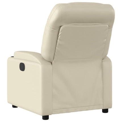 Reclinerfåtölj gräddvit konstläder