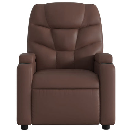 Reclinerfåtölj brun konstläder