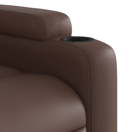 Reclinerfåtölj brun konstläder