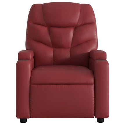 Reclinerfåtölj vinröd konstläder
