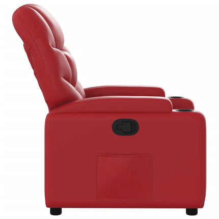 Reclinerfåtölj röd konstläder